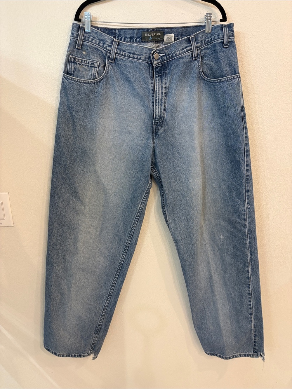 VINTAGE 2001 Levi's SilverTab "Baggy Fit" Jeans Light Wash 38x34 Y2K Skater